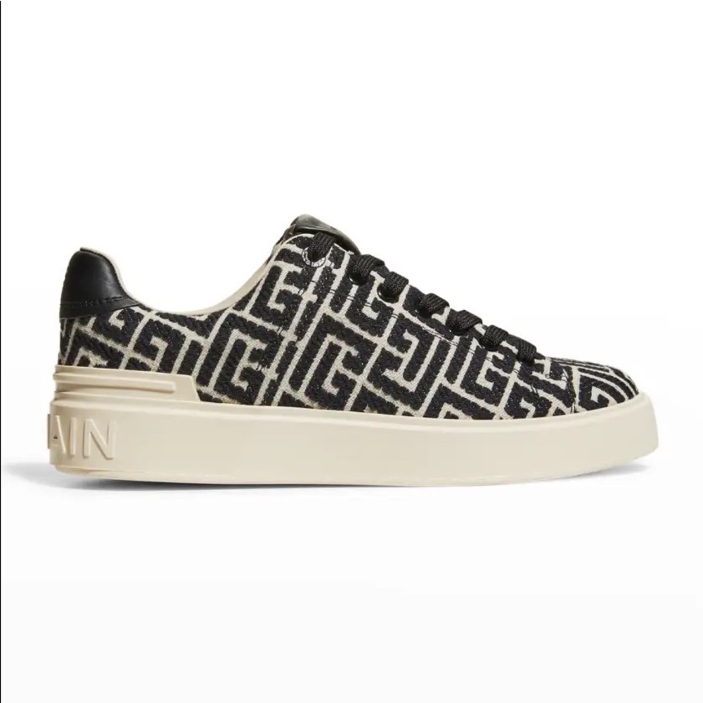 BALMAIN
B Court Monogram Low-Top Sneakers